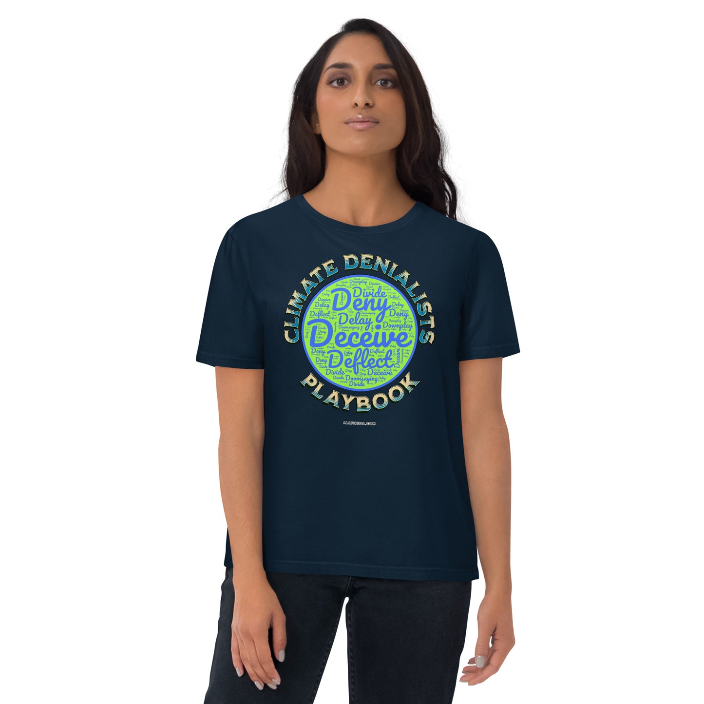 Unisex organic cotton t-shirt - Be Wild About the Climate Change Denialists Playbook