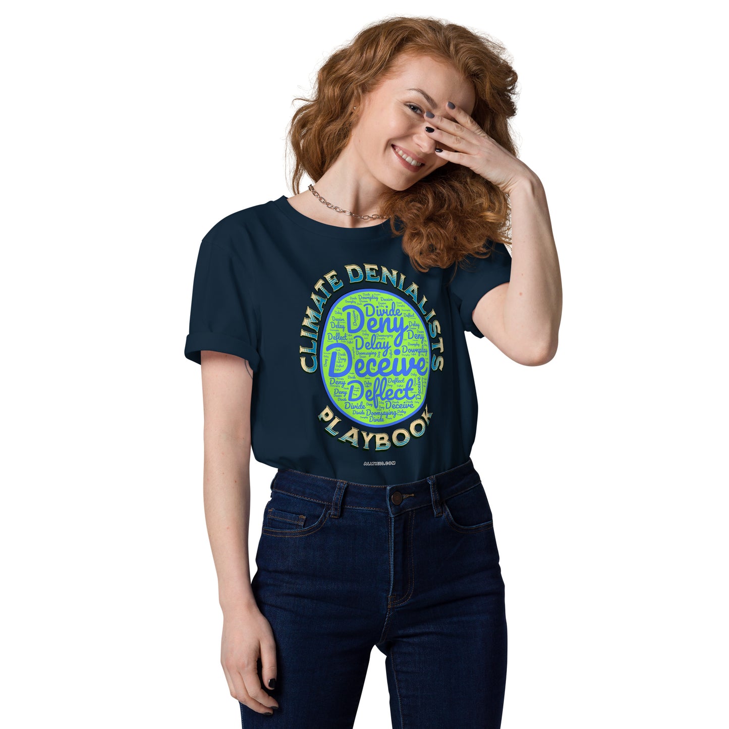 Unisex organic cotton t-shirt - Be Wild About the Climate Change Denialists Playbook