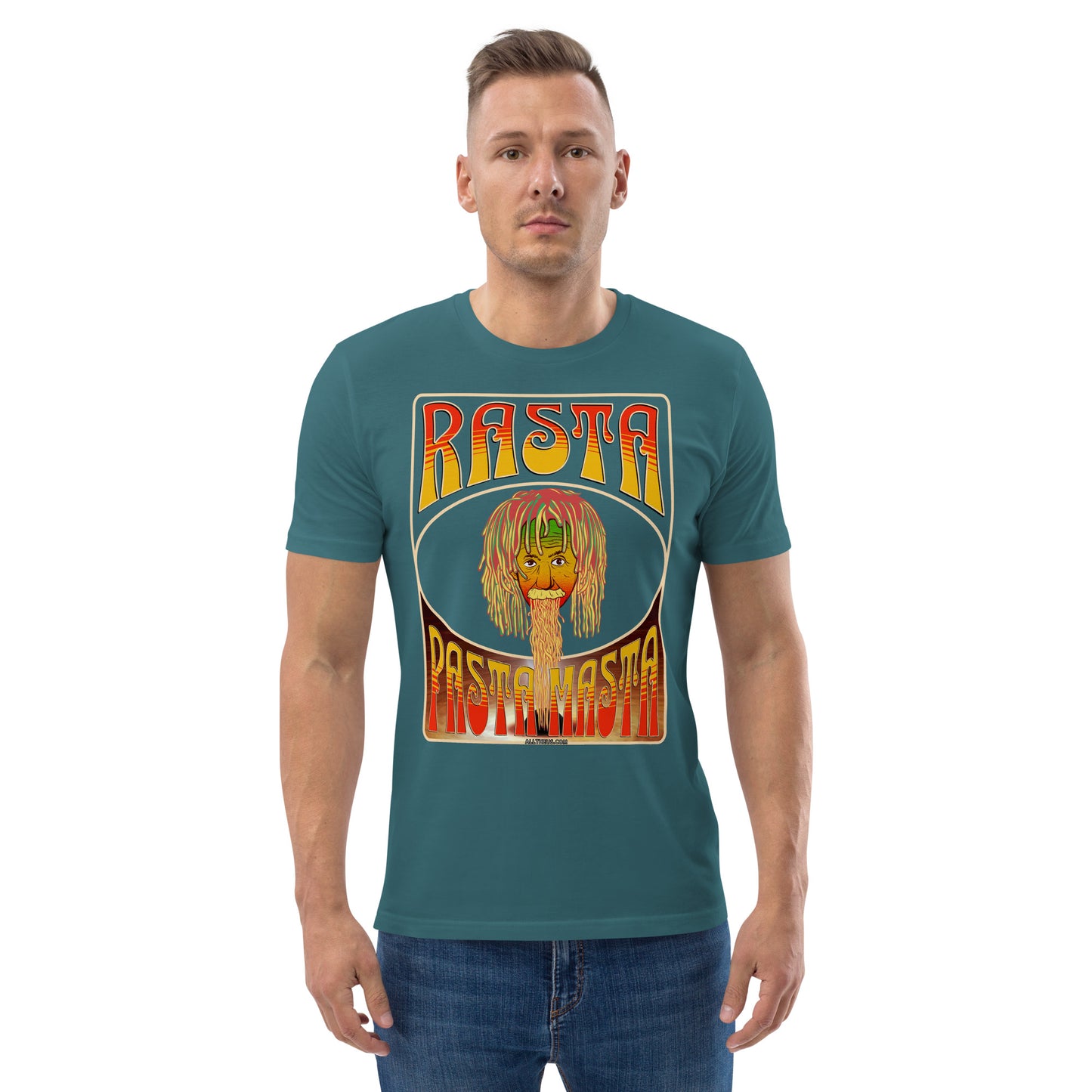 Unisex organic cotton t-shirt - Spaghetti(fication) Served by The Rasta Pasta Masta