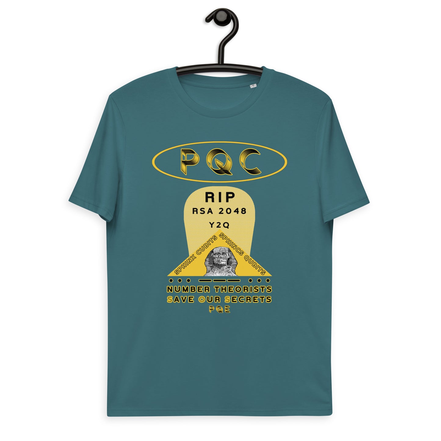 Unisex organic cotton t-shirt - No More Secrets In a Post Quantum Computing Era? Shor-ly not!