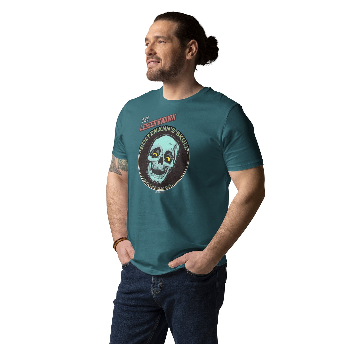 Unisex organic cotton t-shirt - Encounters with The Lesser Known Boltzmann's Skull