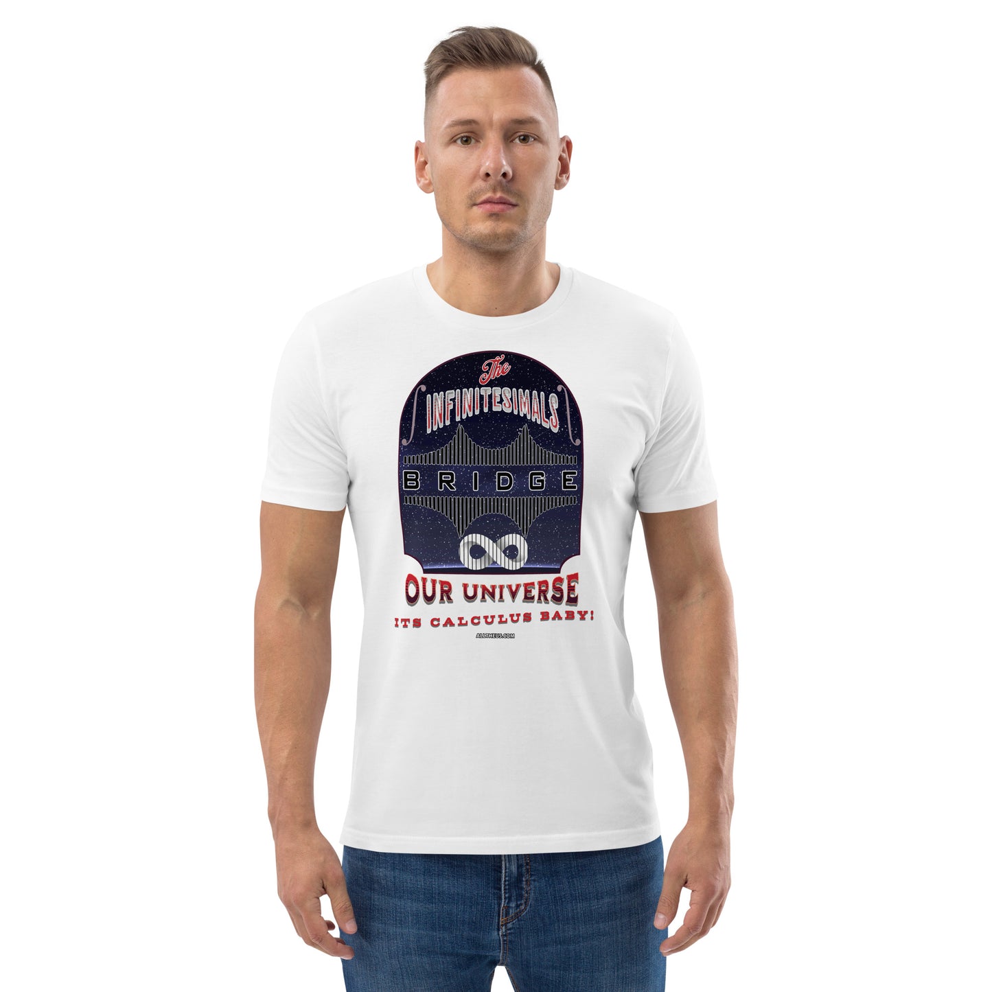 Unisex organic cotton t-shirt - The Infinitesimals Bridge Across To Infinity
