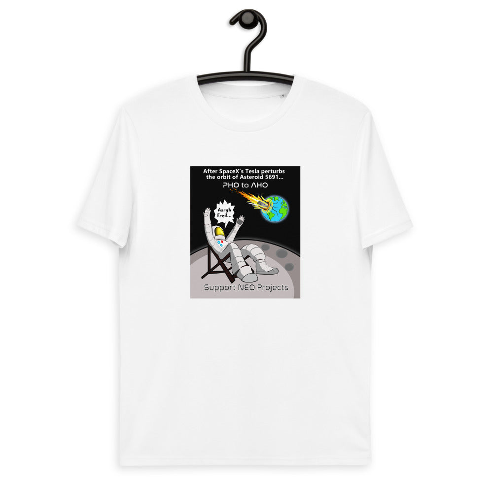 Unisex organic cotton t-shirt: Prof. Watson's Asteroid Day PHO to AHO?