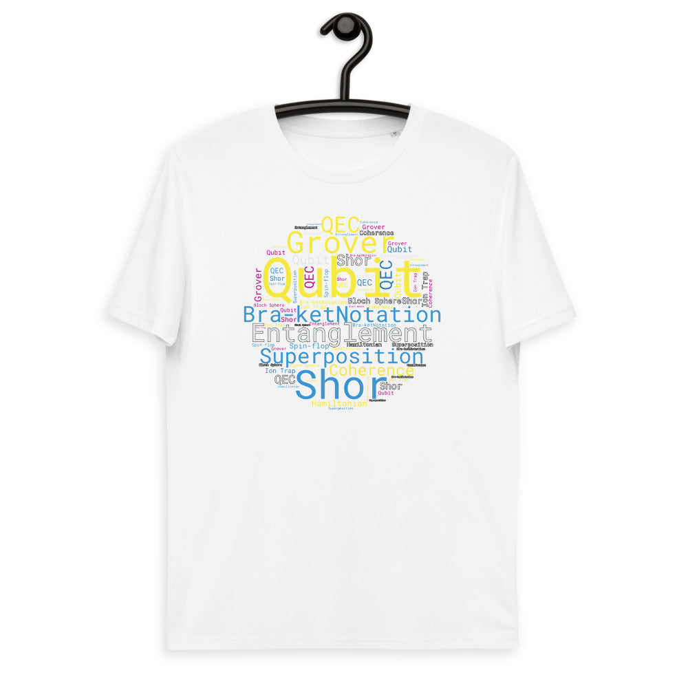 Unisex organic cotton t-shirt - Quantum Computing Wordcloud