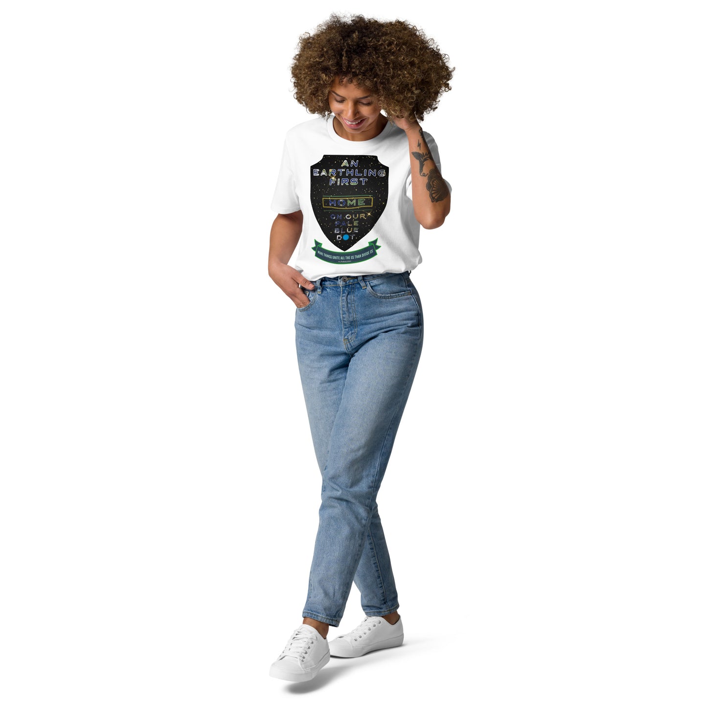 Unisex organic cotton t-shirt - An Earthling First. United all the us are Yoda says