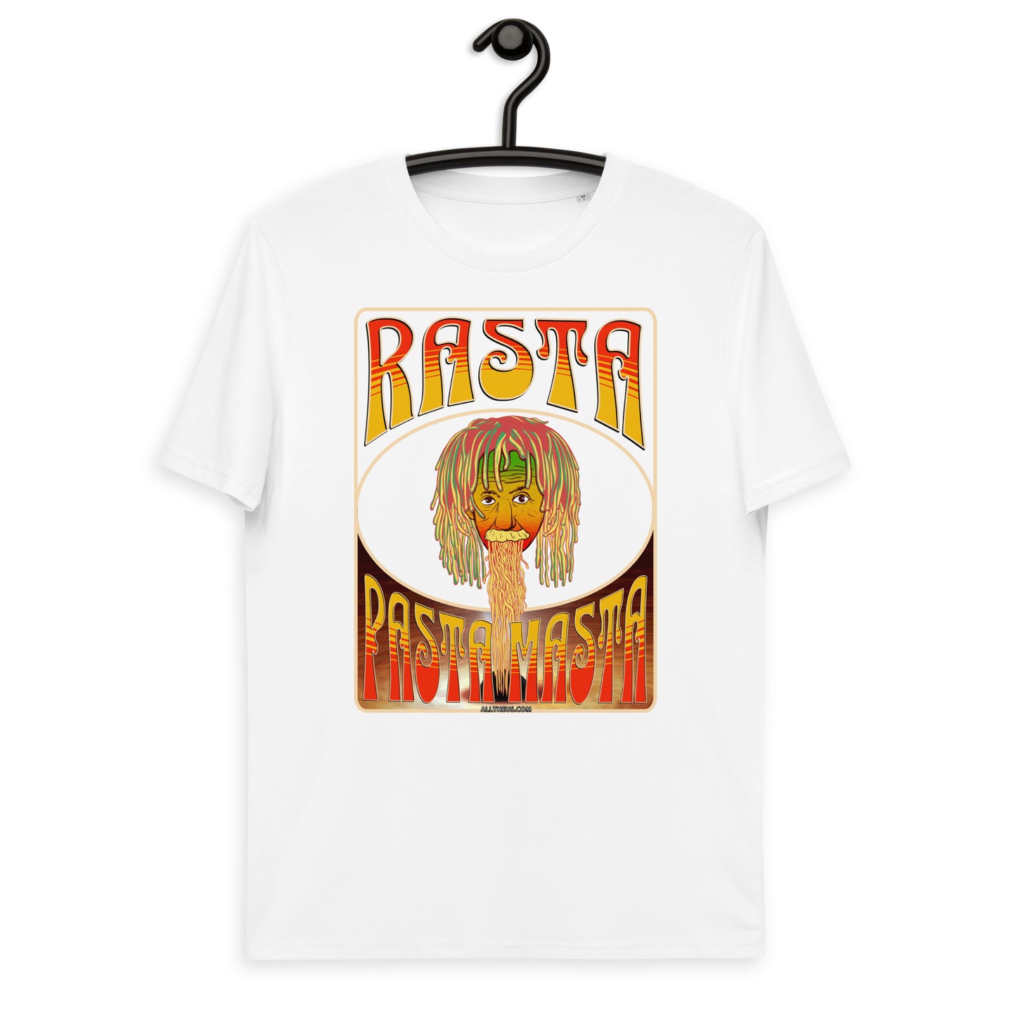 Unisex organic cotton t-shirt - Spaghetti(fication) Served by The Rasta Pasta Masta