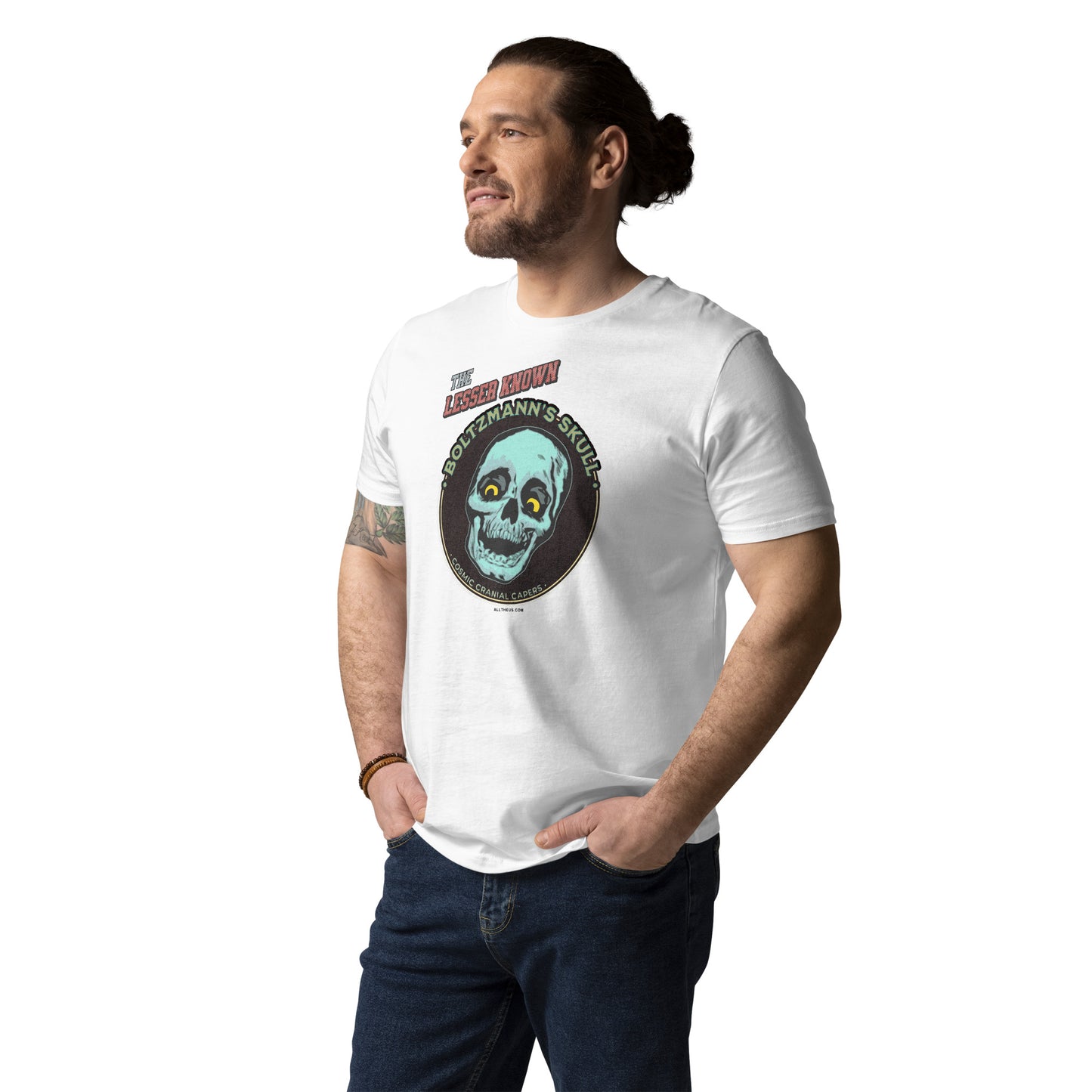 Unisex organic cotton t-shirt - Encounters with The Lesser Known Boltzmann's Skull