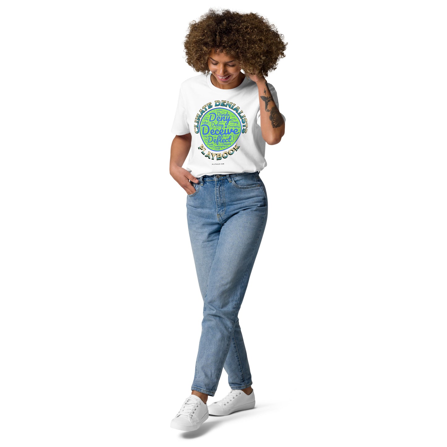 Unisex organic cotton t-shirt - Be Wild About the Climate Change Denialists Playbook