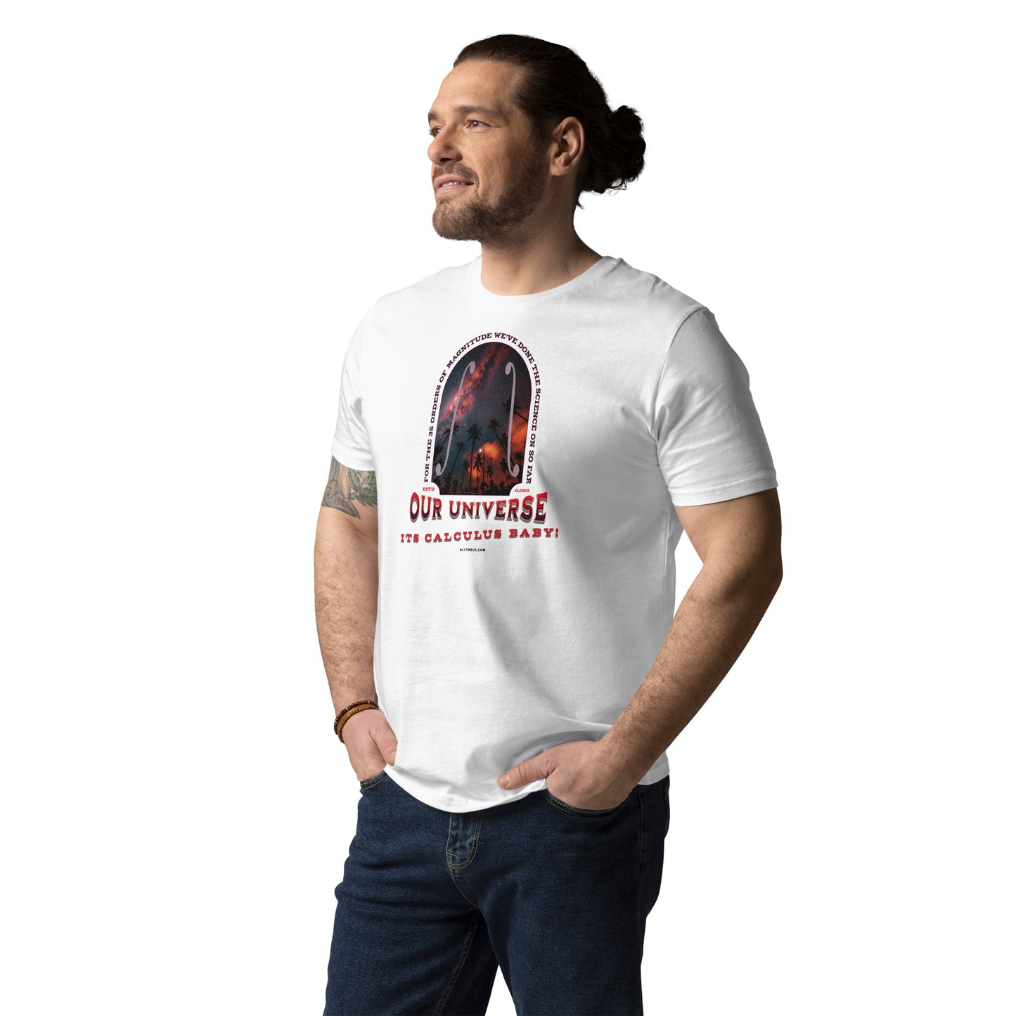 Unisex organic cotton t-shirt - Our Red Shifted Universe, Its Calculus Baby!