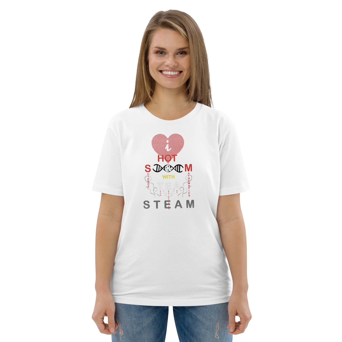 Unisex organic cotton t-shirt - I Love Hot S & M With Tea, STEAMy!