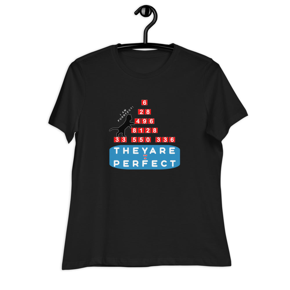 Women's Relaxed T-Shirt - Purrfect Numbers, Imperfect Us?