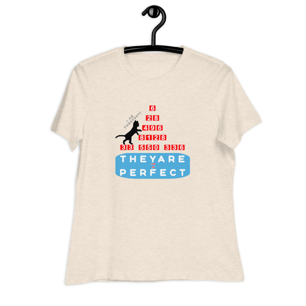 Women's Relaxed T-Shirt - Purrfect Numbers, Imperfect Us?