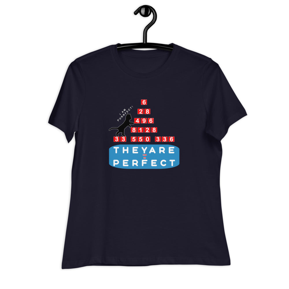 Women's Relaxed T-Shirt - Purrfect Numbers, Imperfect Us?