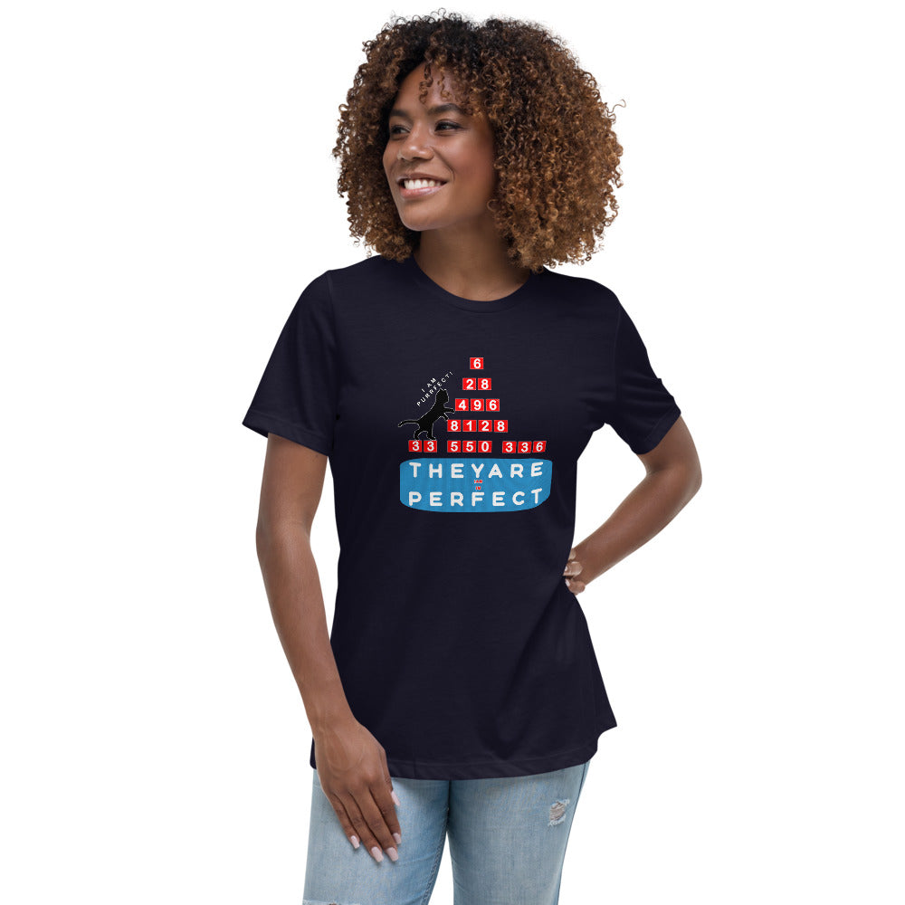 Women's Relaxed T-Shirt - Purrfect Numbers, Imperfect Us?