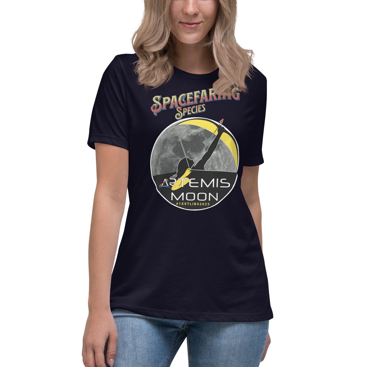 Women's Relaxed T-Shirt - A Spacefaring Species with #1XXTLIB42025