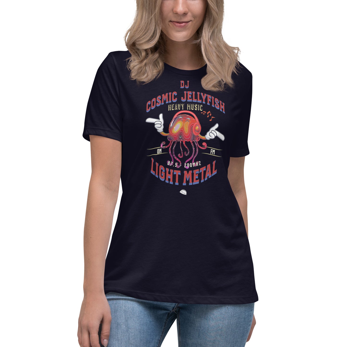 Women's Relaxed T-Shirt - DJ Cosmic Jellyfish Rocks The ABELL Cluster