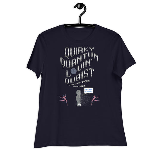Women's Relaxed T-Shirt - Qirky Qubist Constantly Coding With Qiskit F