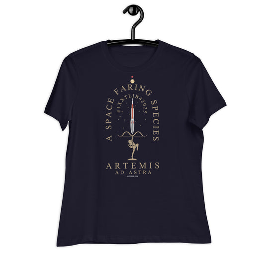 Women's Relaxed T-Shirt - Artemis Heralds A True Space Faring Species