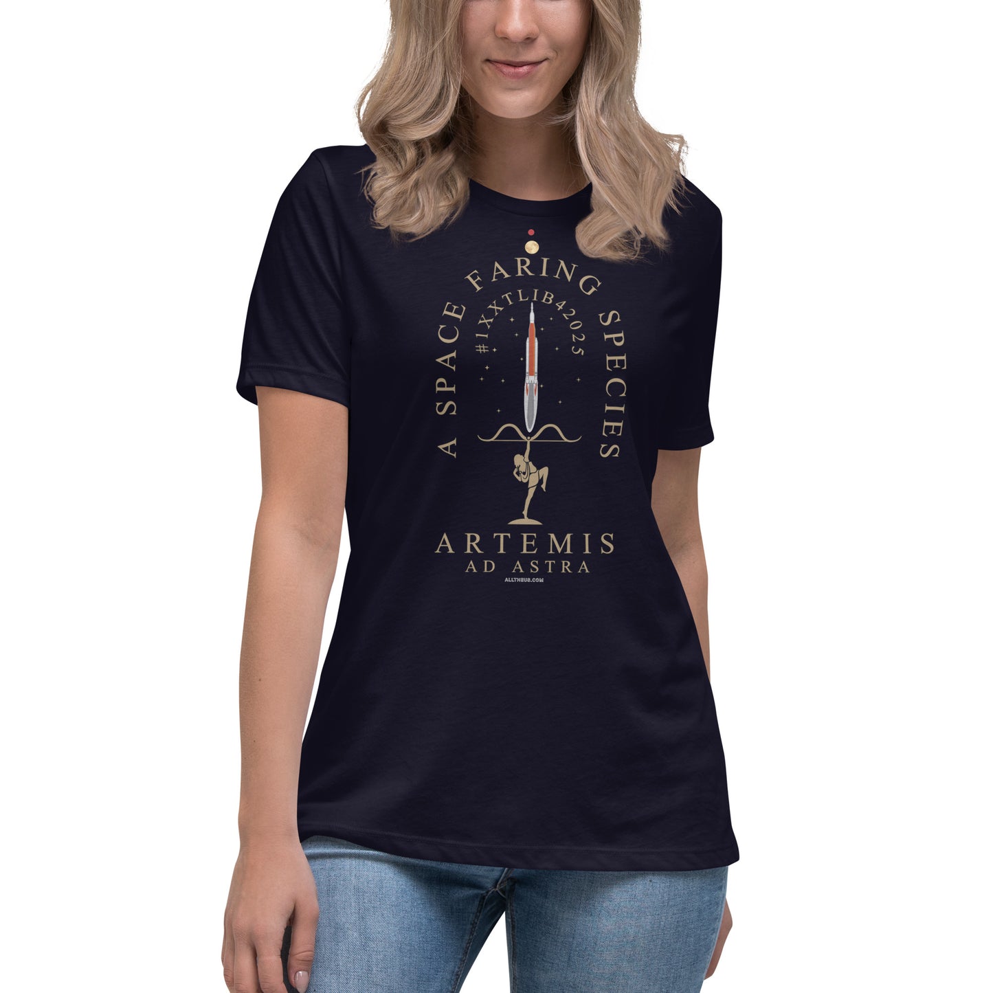 Women's Relaxed T-Shirt - Artemis Heralds A True Space Faring Species