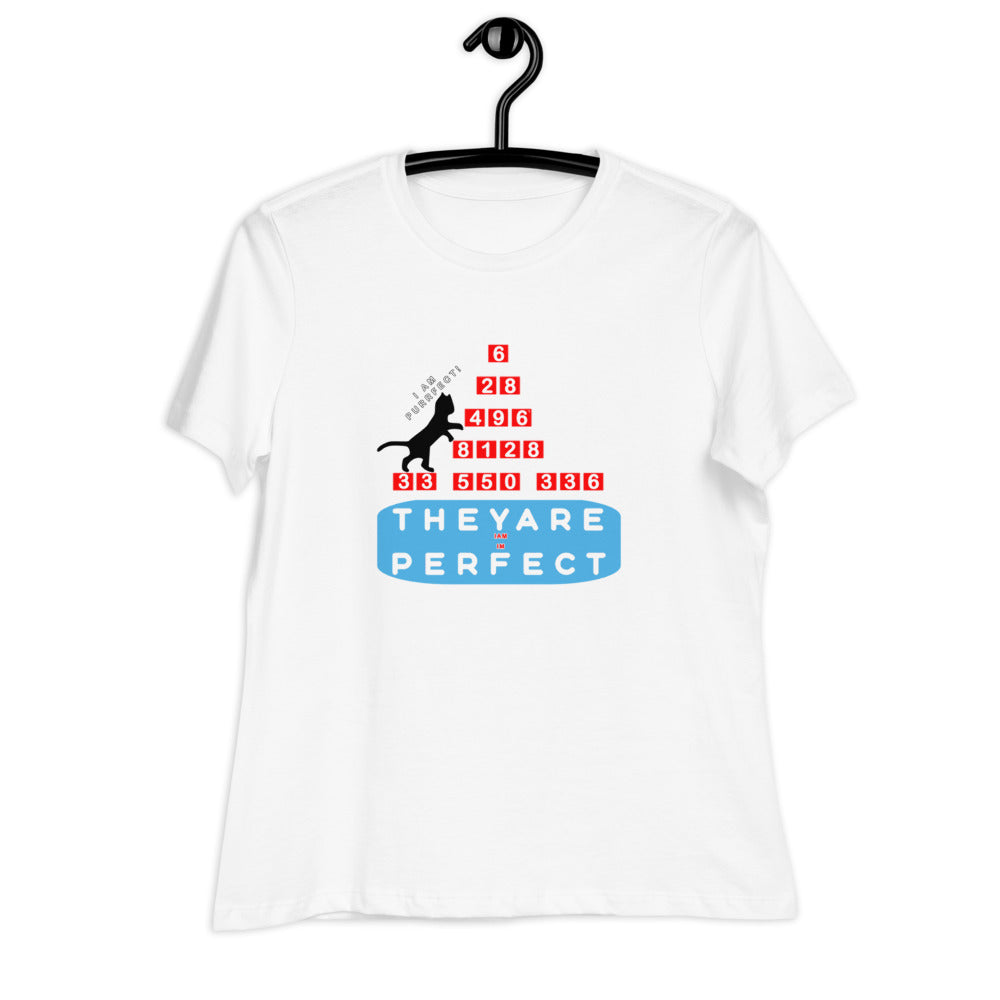 Women's Relaxed T-Shirt - Purrfect Numbers, Imperfect Us?