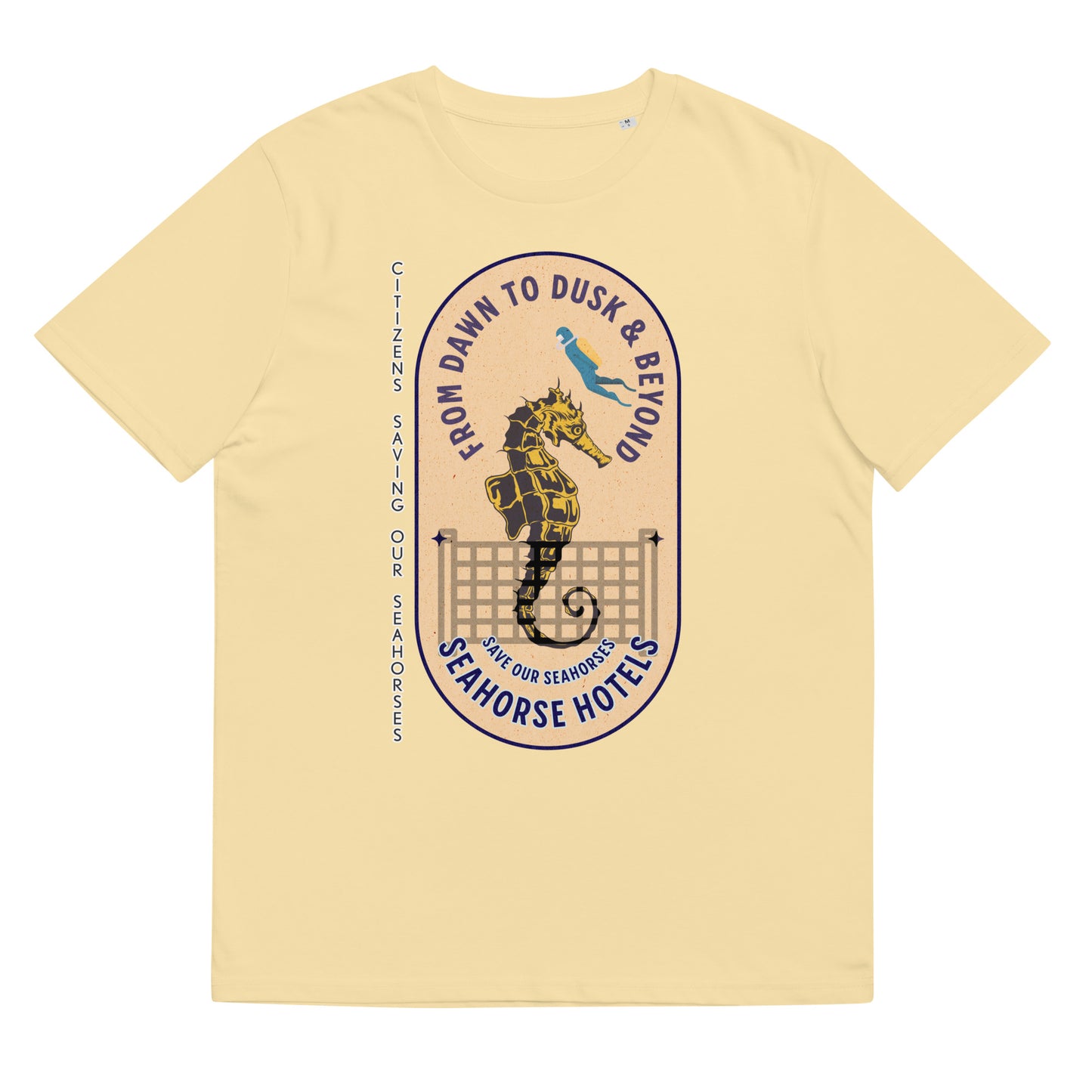 Unisex organic cotton t-shirt - SOS (Save Our Seahorses)