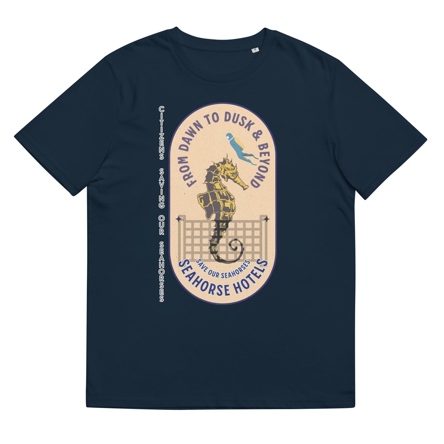 Unisex organic cotton t-shirt - SOS (Save Our Seahorses)