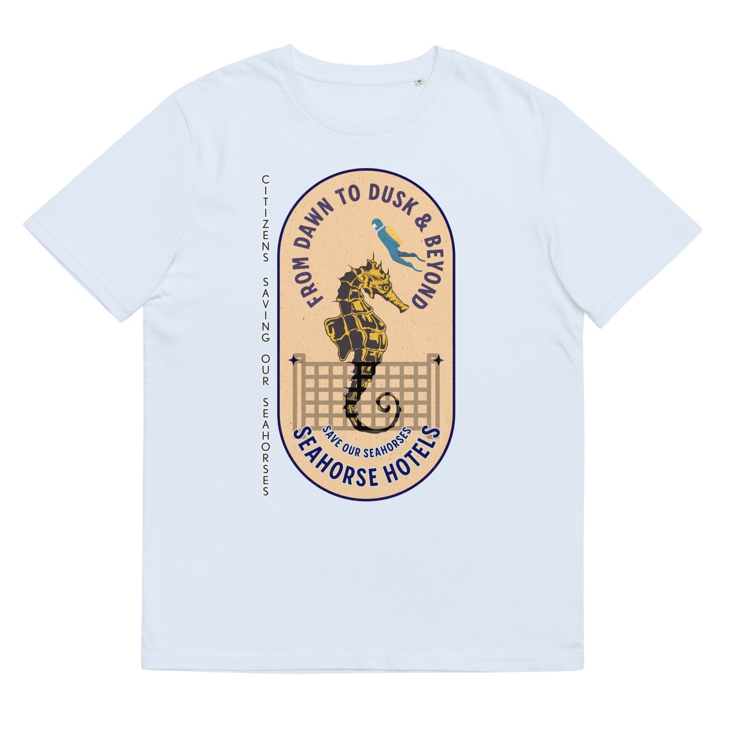 Unisex organic cotton t-shirt - SOS (Save Our Seahorses)