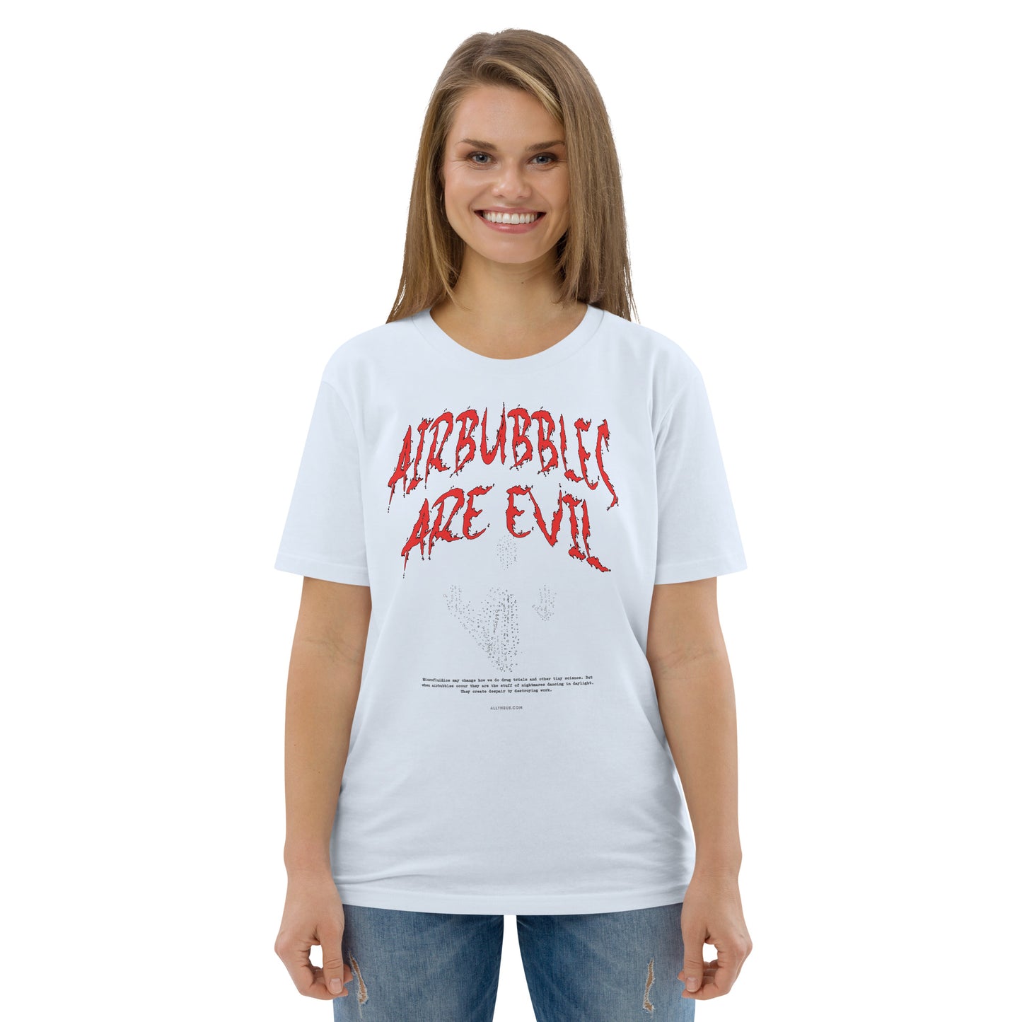 Unisex organic cotton t-shirt Airbubbles Are Evil