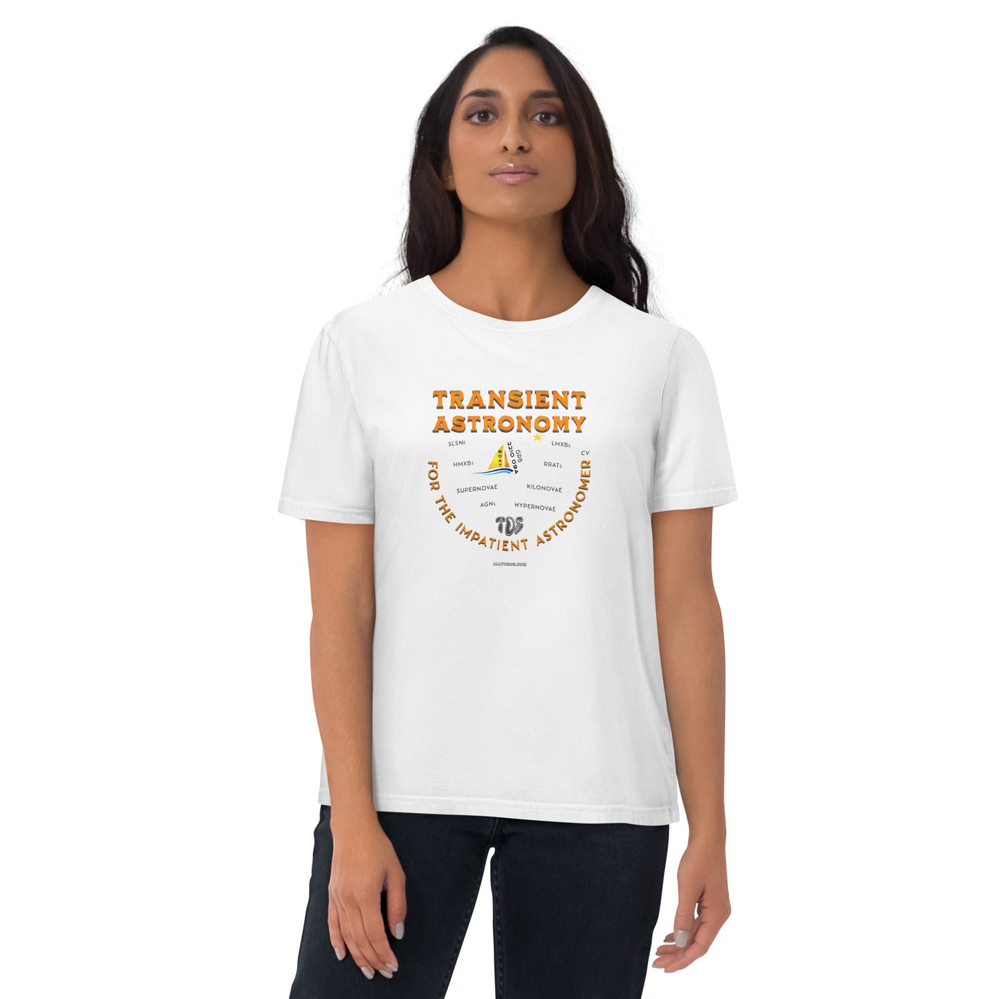 Unisex organic cotton t-shirt - Transient Astronomy, For The Impatient Astronomer