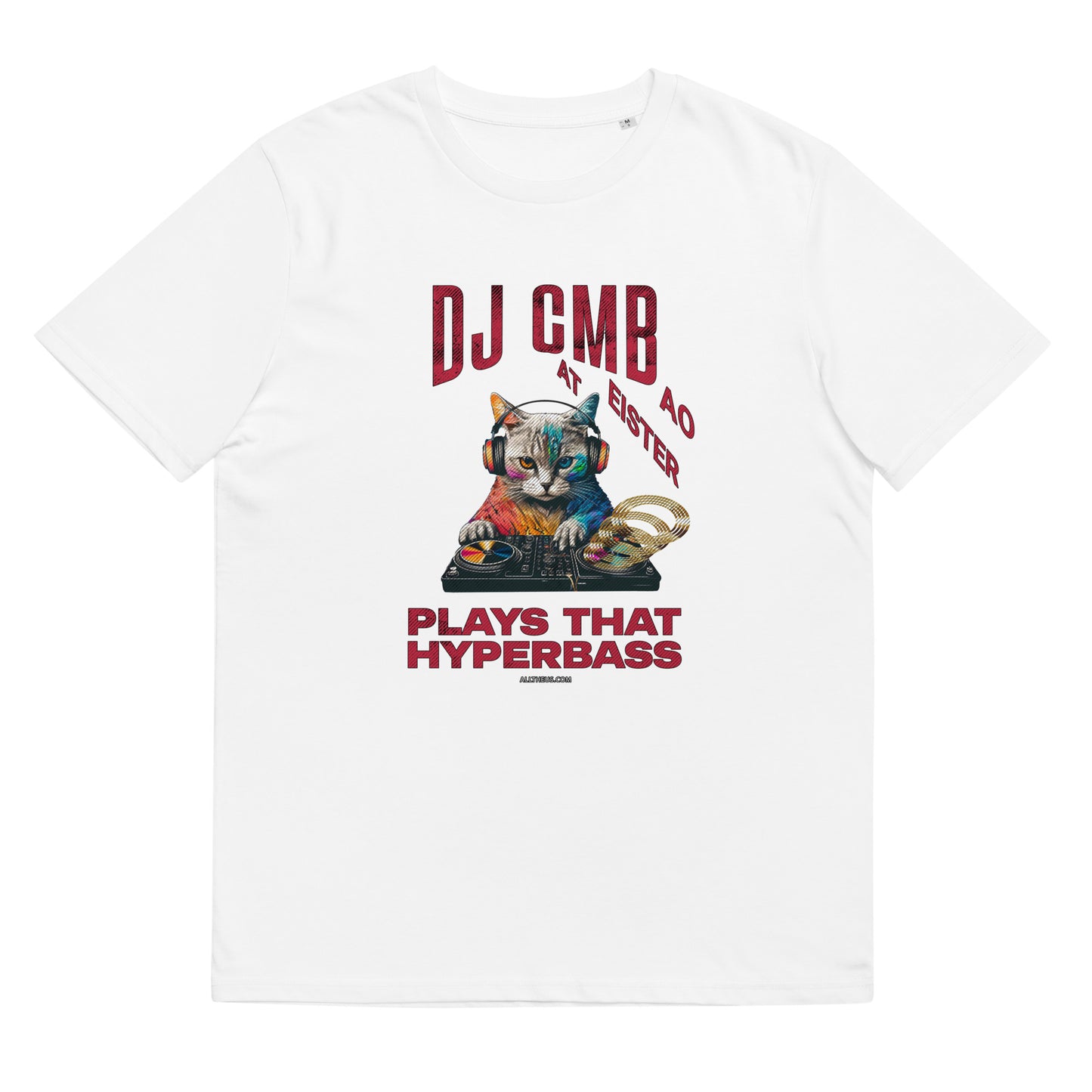 Unisex organic cotton t-shirt - DJ Cat Miester BAO Plays That Hyperbass