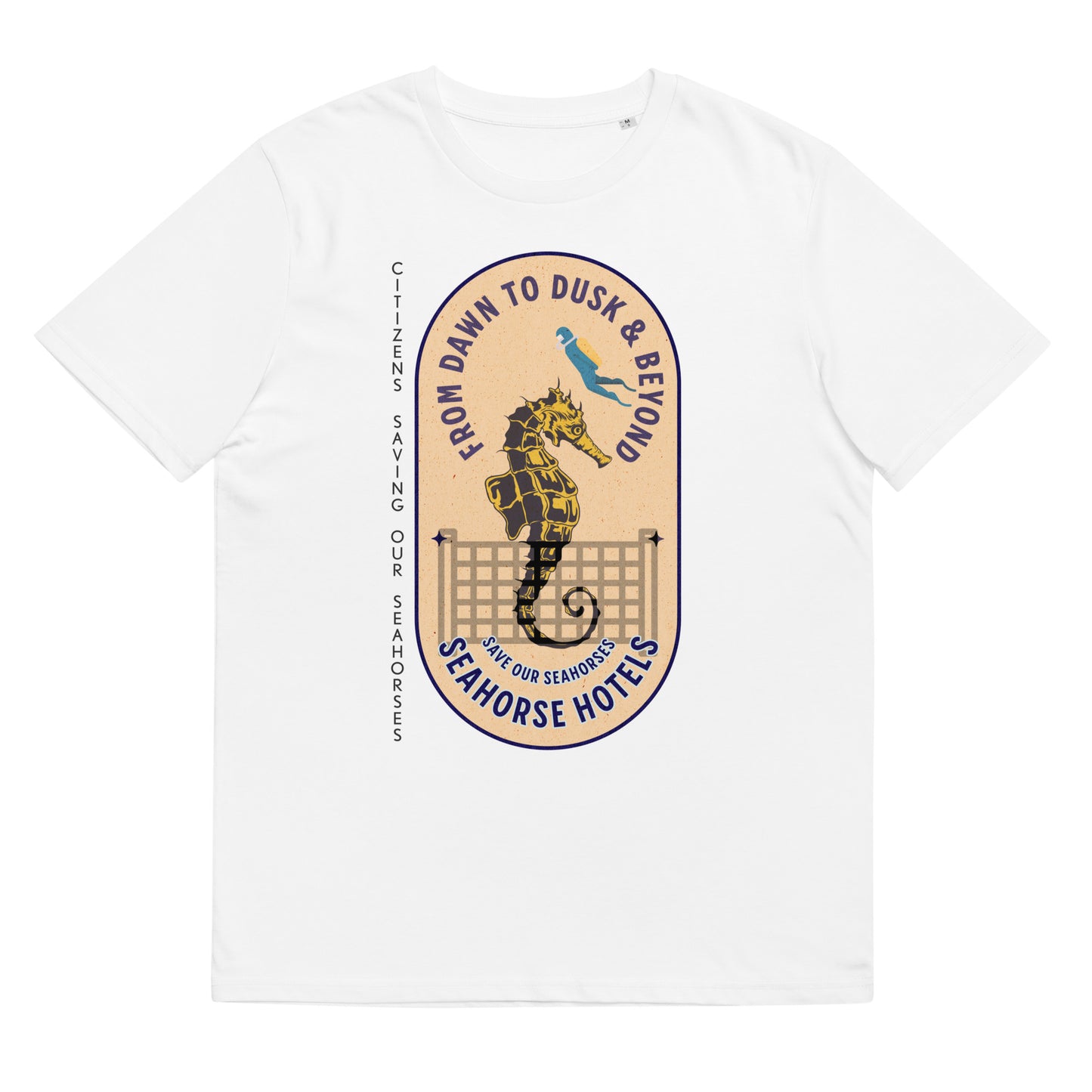 Unisex organic cotton t-shirt - SOS (Save Our Seahorses)