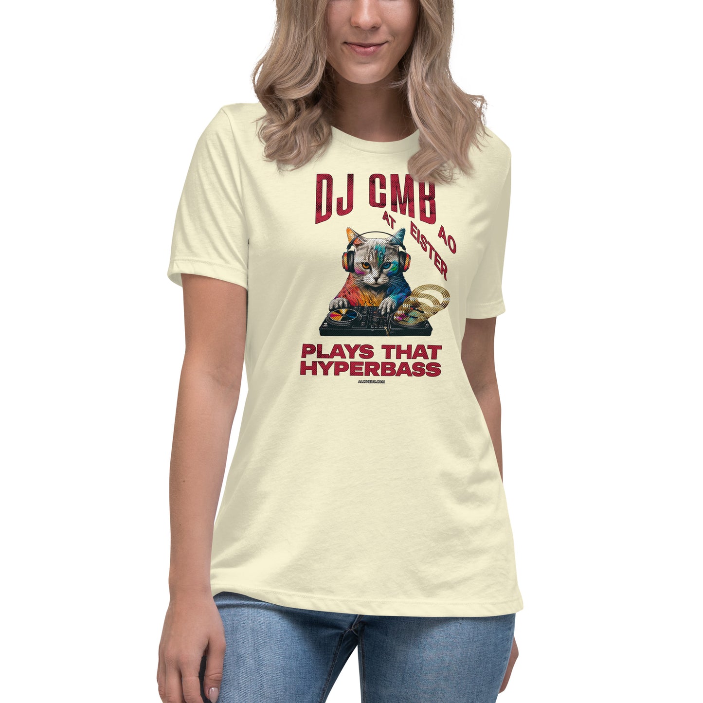 Women's Relaxed T-Shirt: DJ Cat Miester BAO Plays That Hyperbass