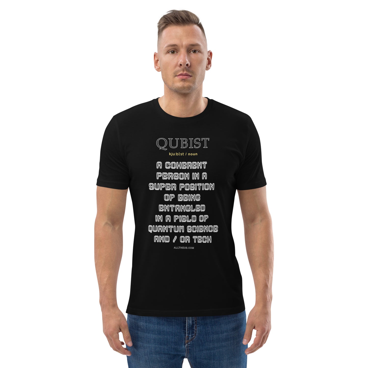 Unisex organic cotton t-shirt: Qubist Defined, Superposition A