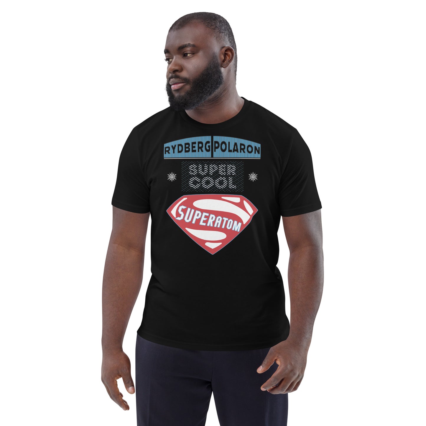 Unisex organic cotton t-shirt: Superatom – Paul Sutter’s cooler name for a Rydberg Polaron!