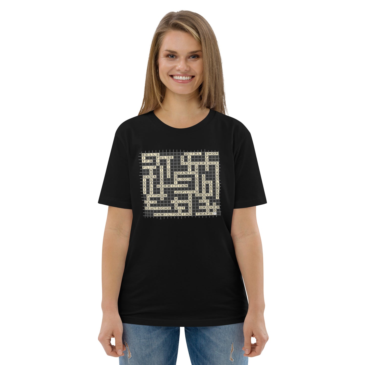 Unisex organic cotton t-shirt - Coded Cross Talking to Quantum Computers