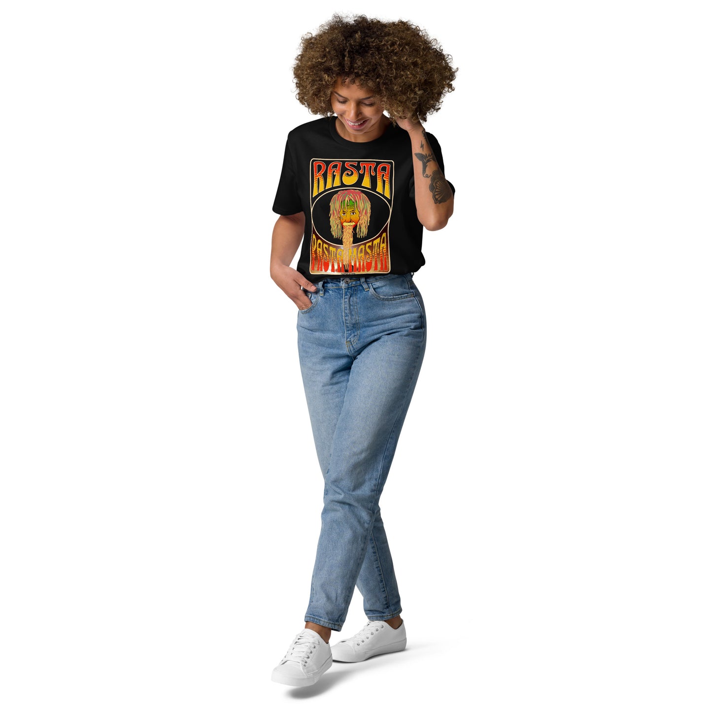 Unisex organic cotton t-shirt - Spaghetti(fication) Served by The Rasta Pasta Masta