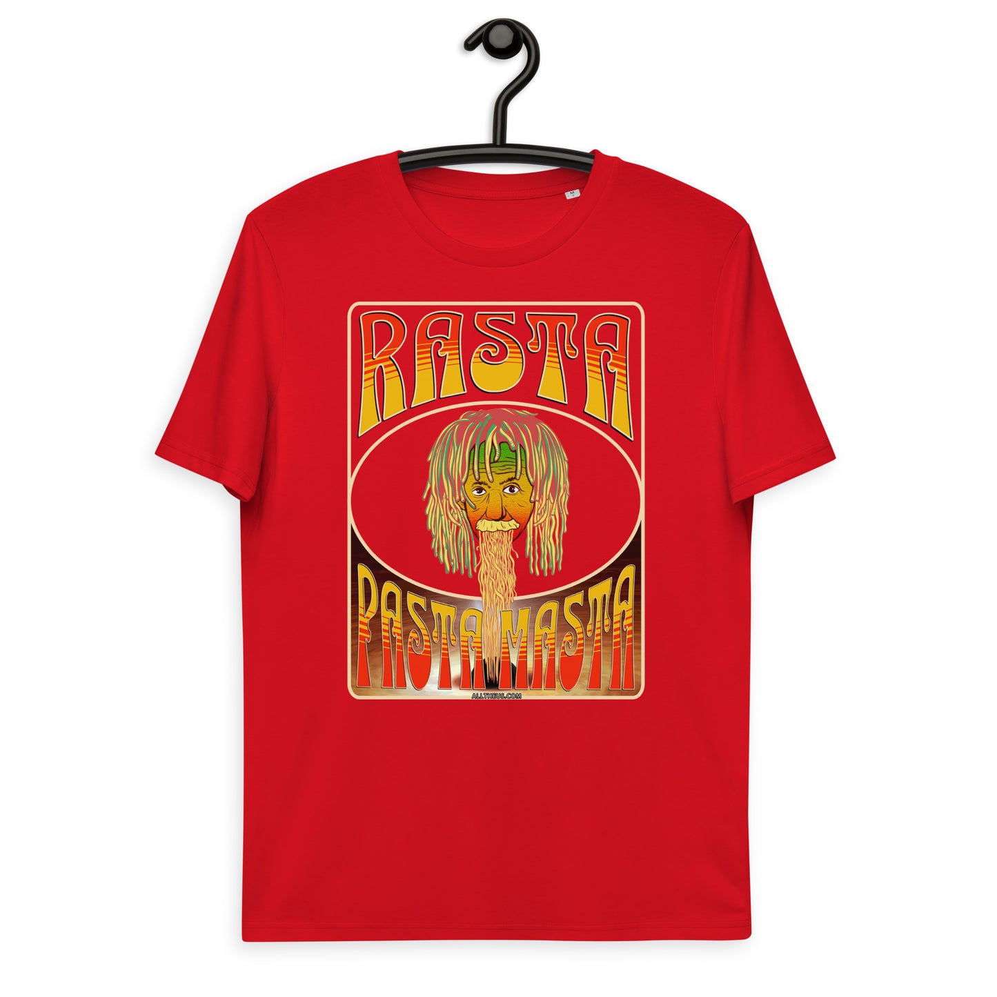 Unisex organic cotton t-shirt - Spaghetti(fication) Served by The Rasta Pasta Masta