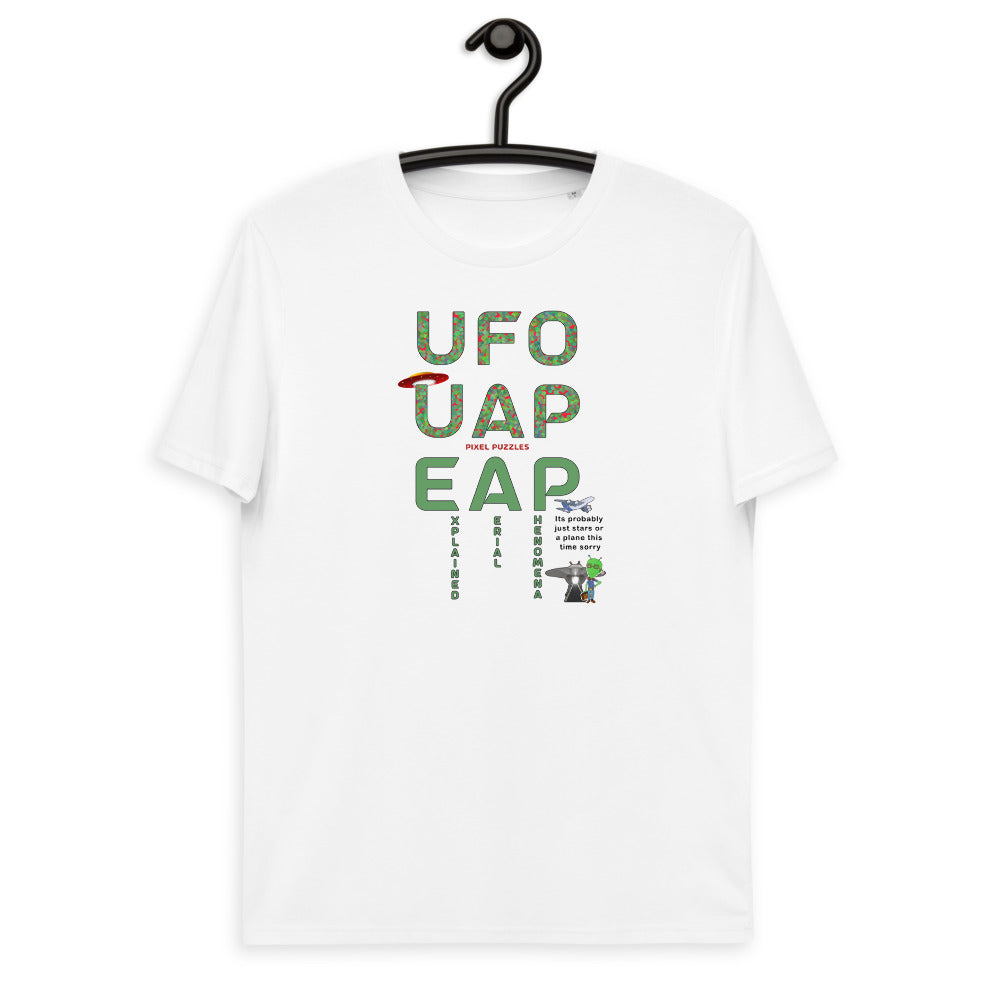 Unisex organic cotton t-shirt - UFOs, UAPs & Explained Aerial Phenomena?