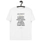 Unisex organic cotton t-shirt: Qubist Defined, Superposition B