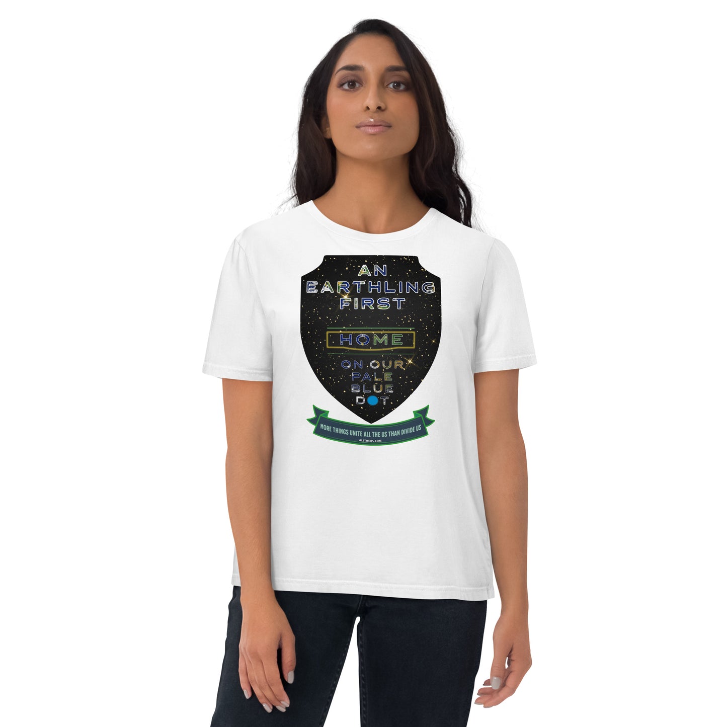 Unisex organic cotton t-shirt - An Earthling First. United all the us are Yoda says