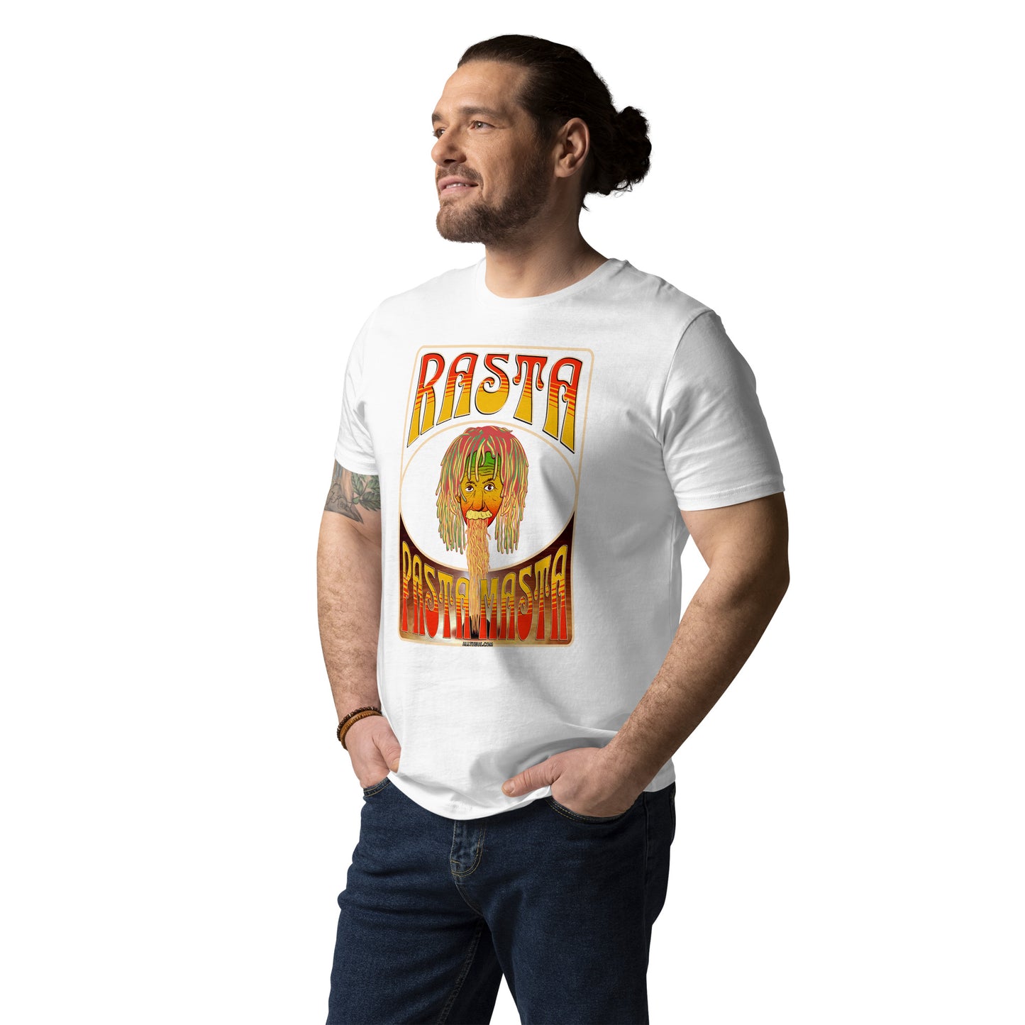 Unisex organic cotton t-shirt - Spaghetti(fication) Served by The Rasta Pasta Masta