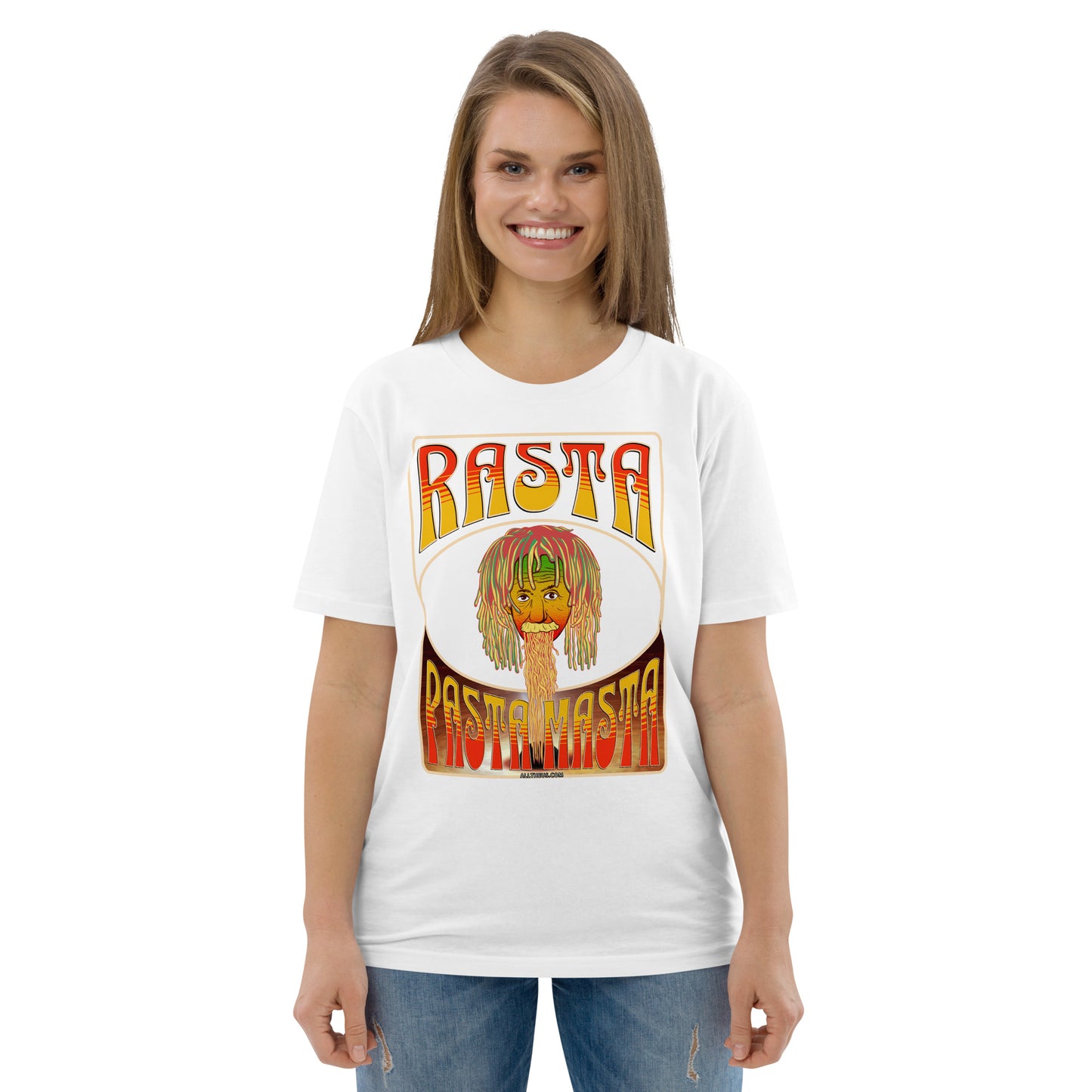 Unisex organic cotton t-shirt - Spaghetti(fication) Served by The Rasta Pasta Masta