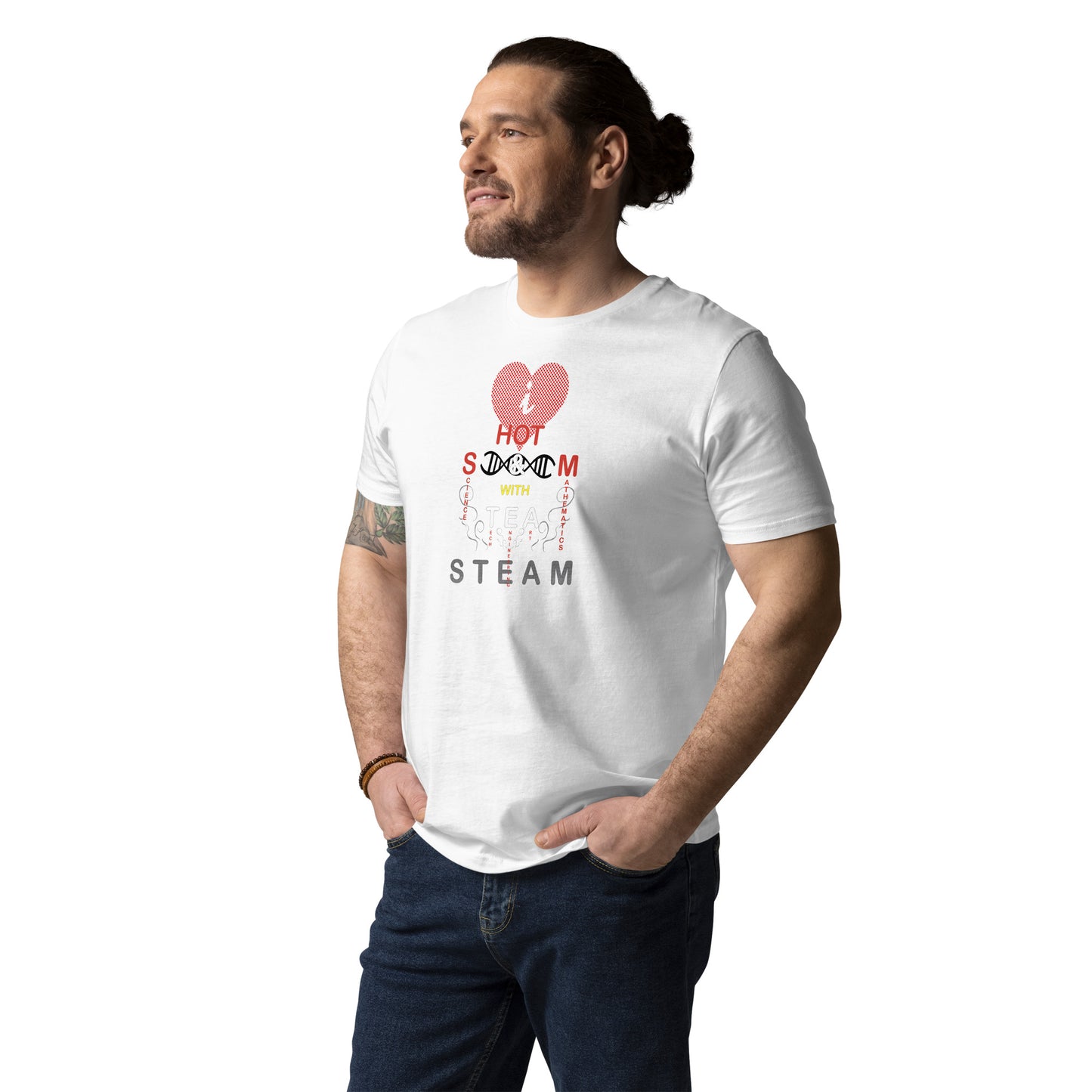 Unisex organic cotton t-shirt - I Love Hot S & M With Tea, STEAMy!