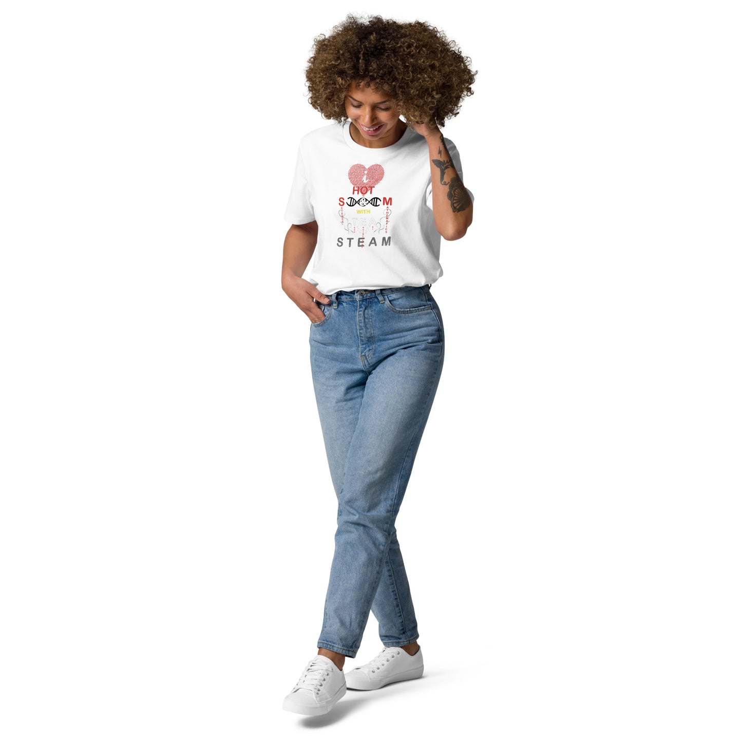 Unisex organic cotton t-shirt - I Love Hot S & M With Tea, STEAMy!
