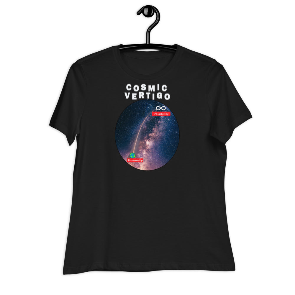 Women's Relaxed T-Shirt - Cosmic Vertigo: Infinite Possibilities