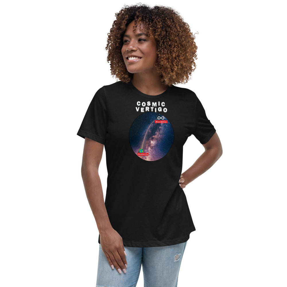 Women's Relaxed T-Shirt - Cosmic Vertigo: Infinite Possibilities