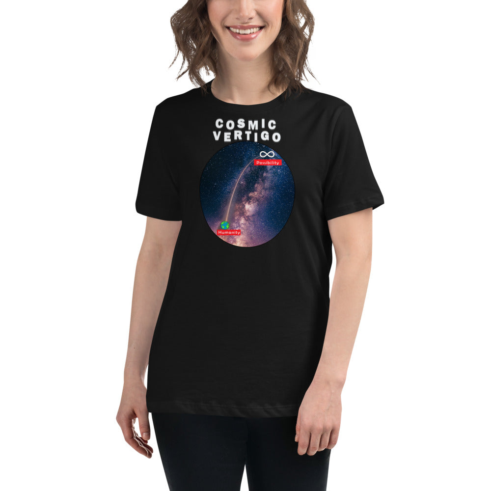 Women's Relaxed T-Shirt - Cosmic Vertigo: Infinite Possibilities