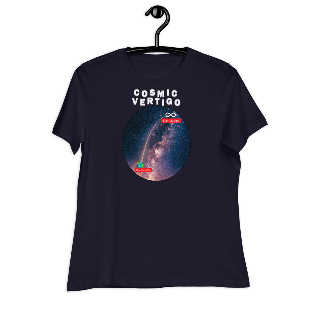 Women's Relaxed T-Shirt - Cosmic Vertigo: Infinite Possibilities