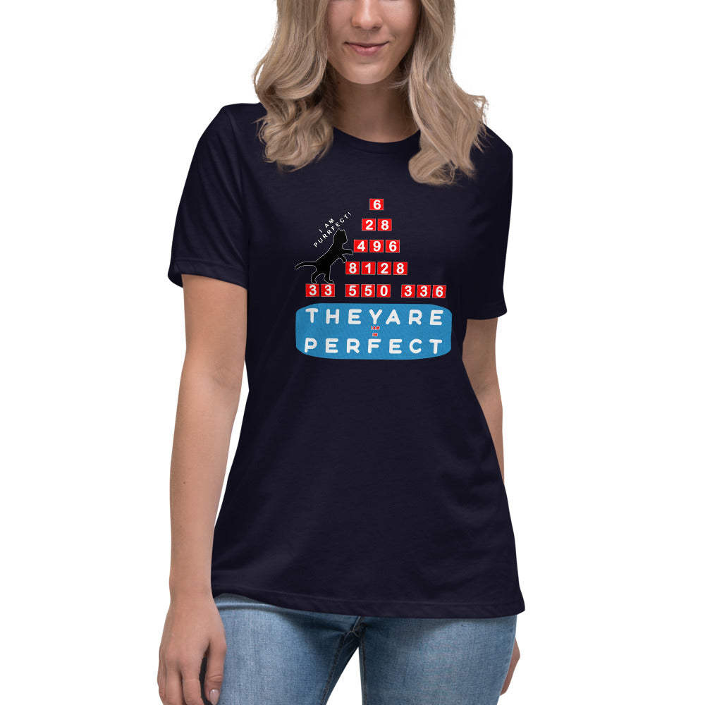 Women's Relaxed T-Shirt - Purrfect Numbers, Imperfect Us?