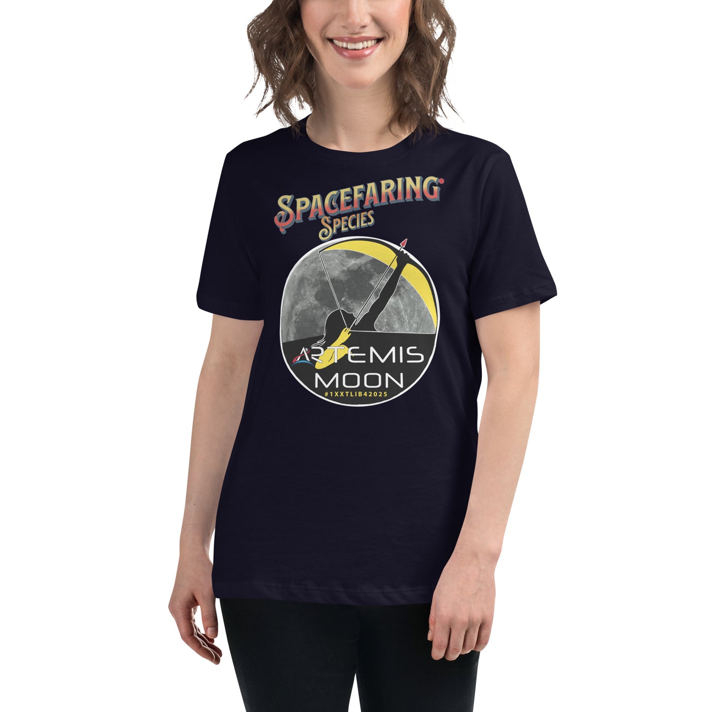 Women's Relaxed T-Shirt - A Spacefaring Species with #1XXTLIB42025